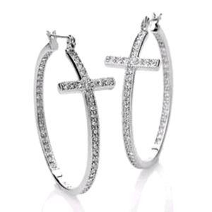Loree Rodkin Cross Hoop Earrings